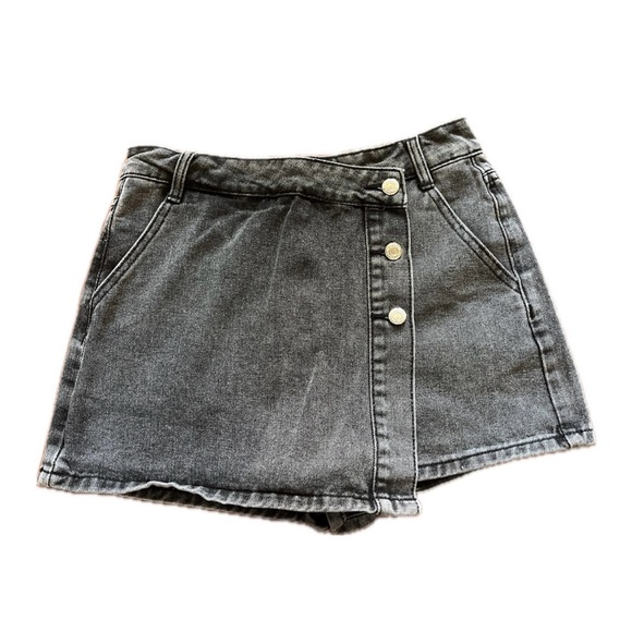 Pants - Stylish Black Denim Skort